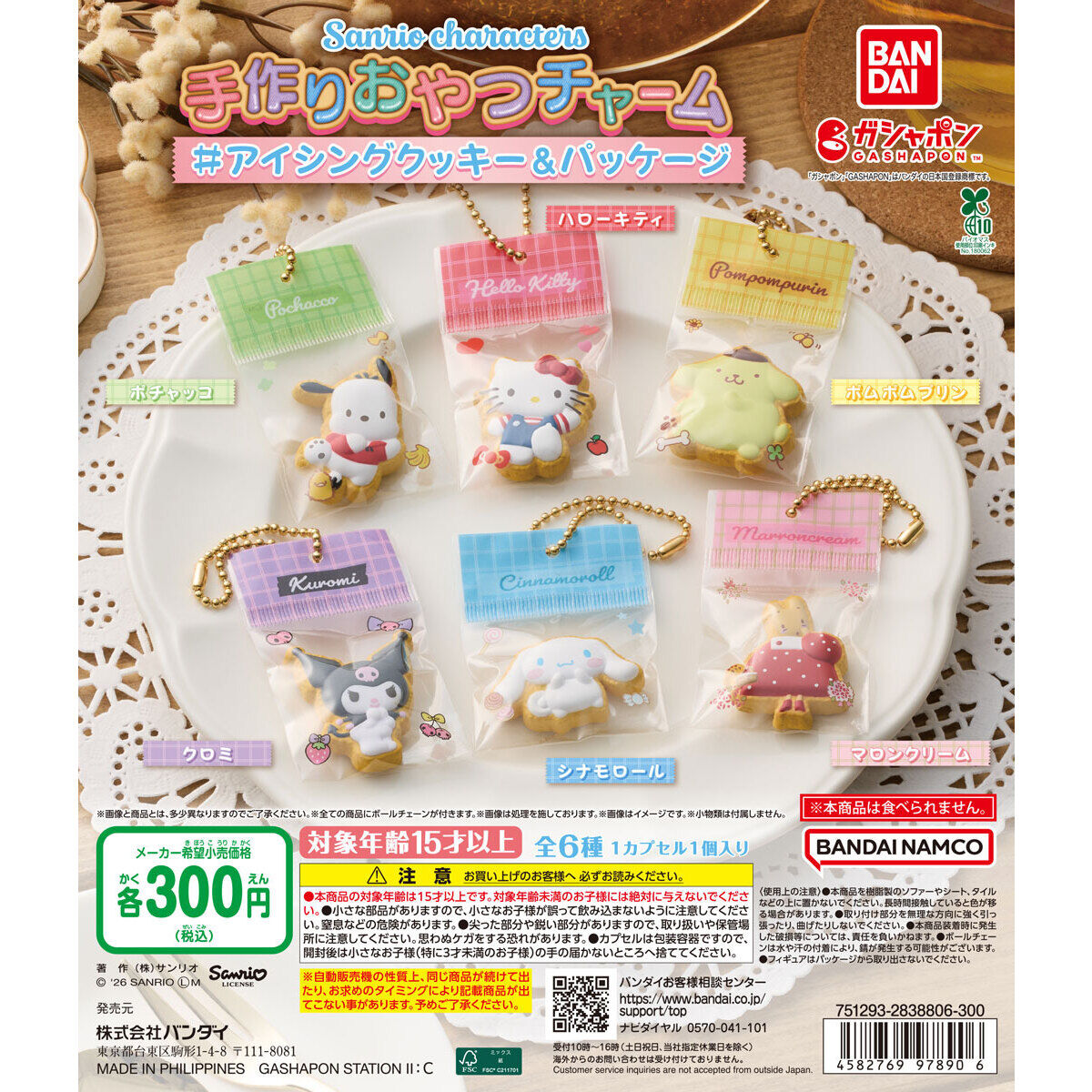 サンリオキャラクターズ 手作りおやつチャーム ＃アイシングクッキー＆パッケージ