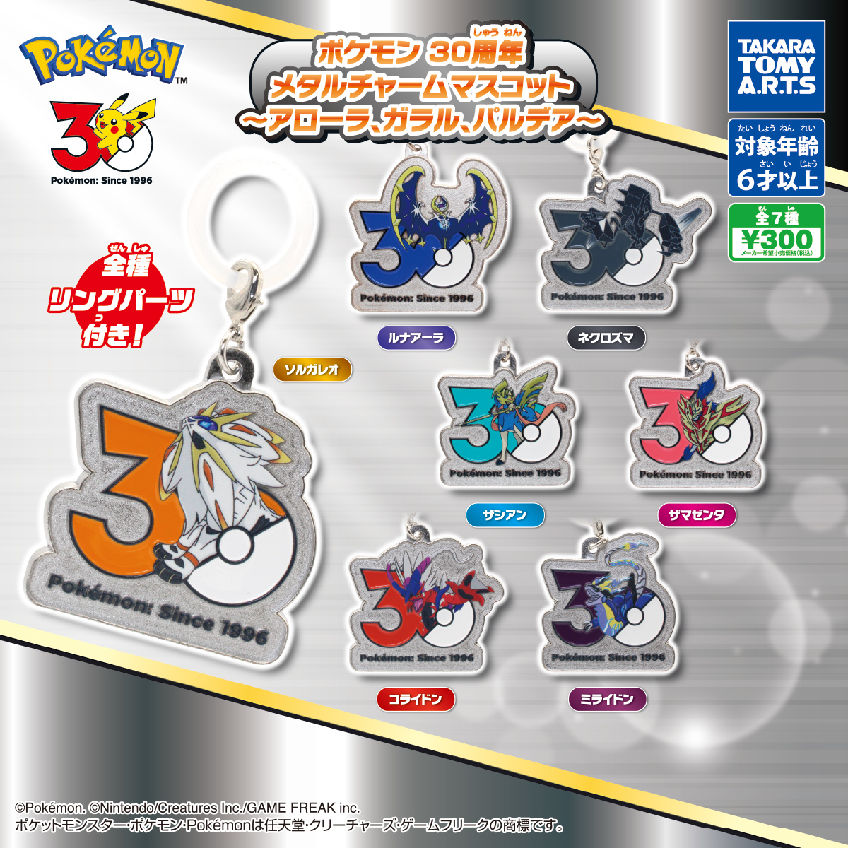 ポケモン 30周年 メタルチャームマスコット ～アローラ、ガラル、パルデア～